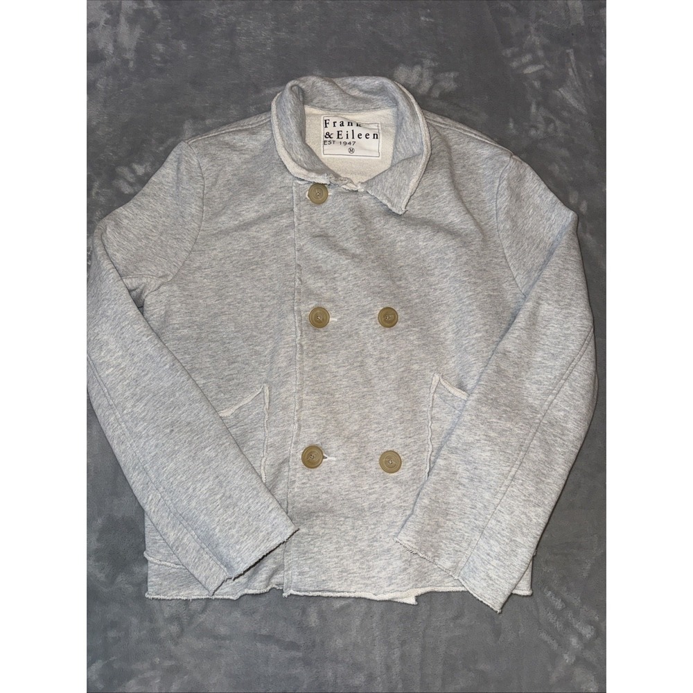 Frank & Eileen Mini Belfast‎ Cropped Sweatshirt Peacoat Gray Sz M Soft Fleece